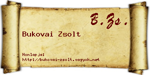 Bukovai Zsolt névjegykártya